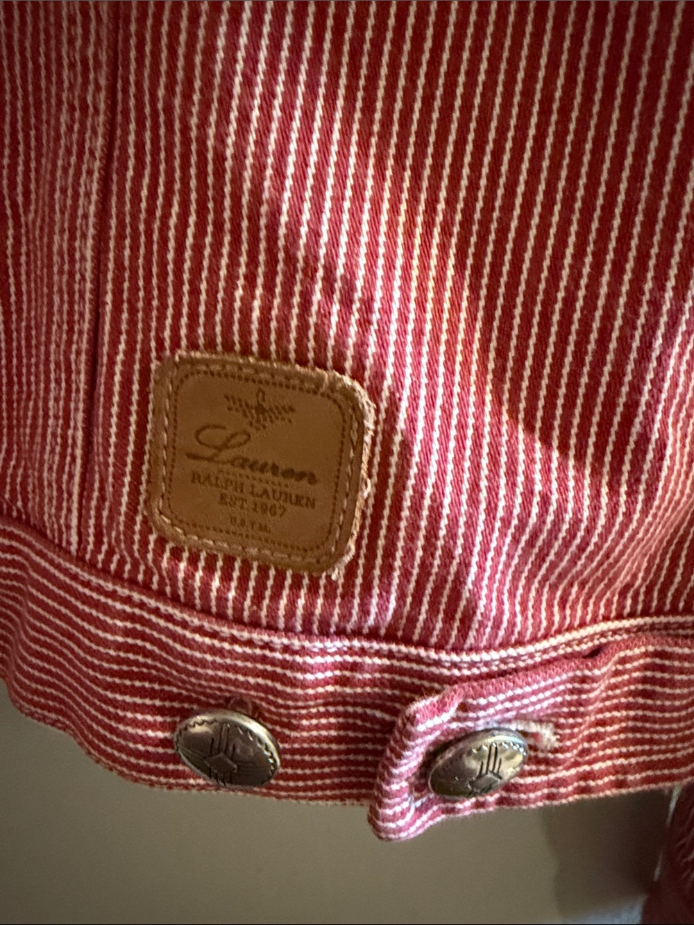 Ralph Lauren red Striped denim Jean Jacket - Picture 4 of 5